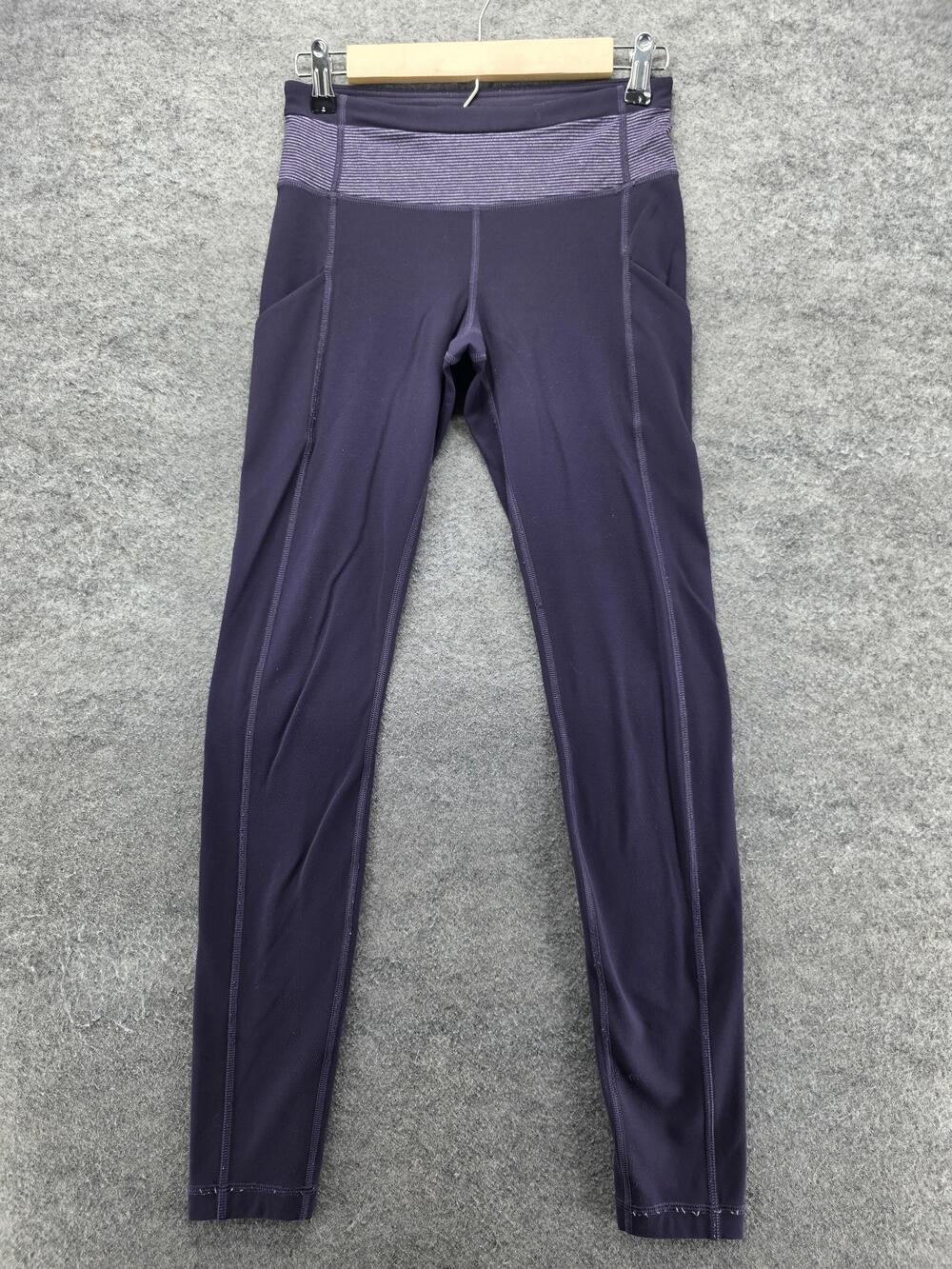 Lululemon Leggings Womens 4 Purple Ankle Microfleece Pockets Yoga 31 Inseam